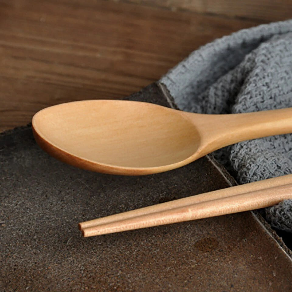 Wooden Spoon and Chopstick Set Eco-friendly Utensil Home Kitchen Tableware Set