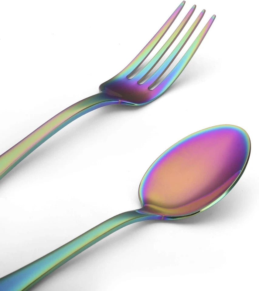 Stainless Steel Flatware Set Colorful Kitchen Utensils
