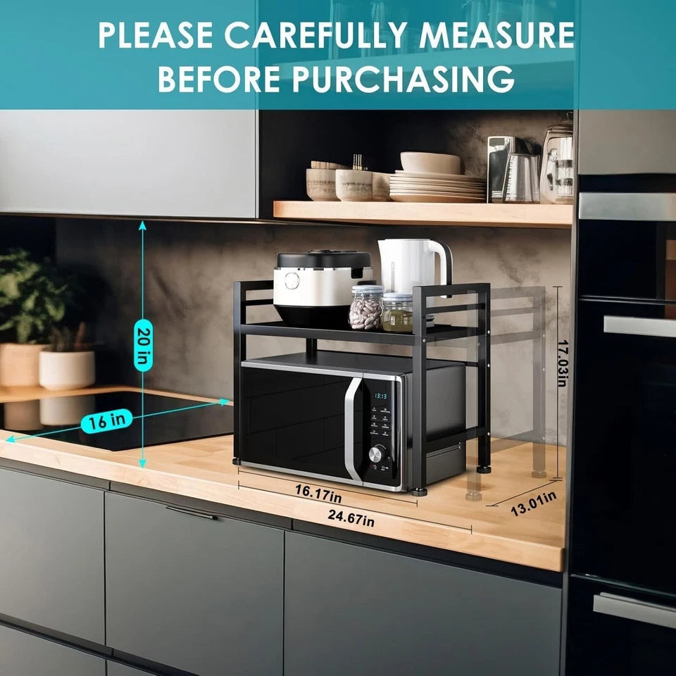Microwave Oven Rack, Expandable Countertop Kitchen Utensils Tableware Storage...